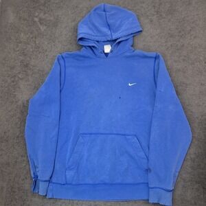 Nike hoodie mens pullover blue size large distressed sweatshirt sportswear y2k